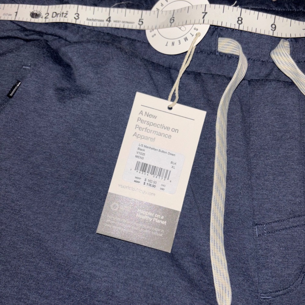 Vuori Mens Ponto Performance Jogger Azure Heather Navy Pants XL V438 NWT - Picture 6 of 8